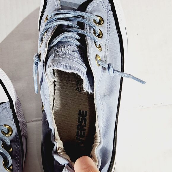Converse All Star Sneakers Shoreline Womens Sz 6 Slip On Stretch Blue Canvas - Picture 7 of 9